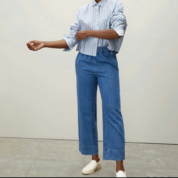 Everlane Denim - Everlane Organic The Easy Jean Elastic Waist Crop